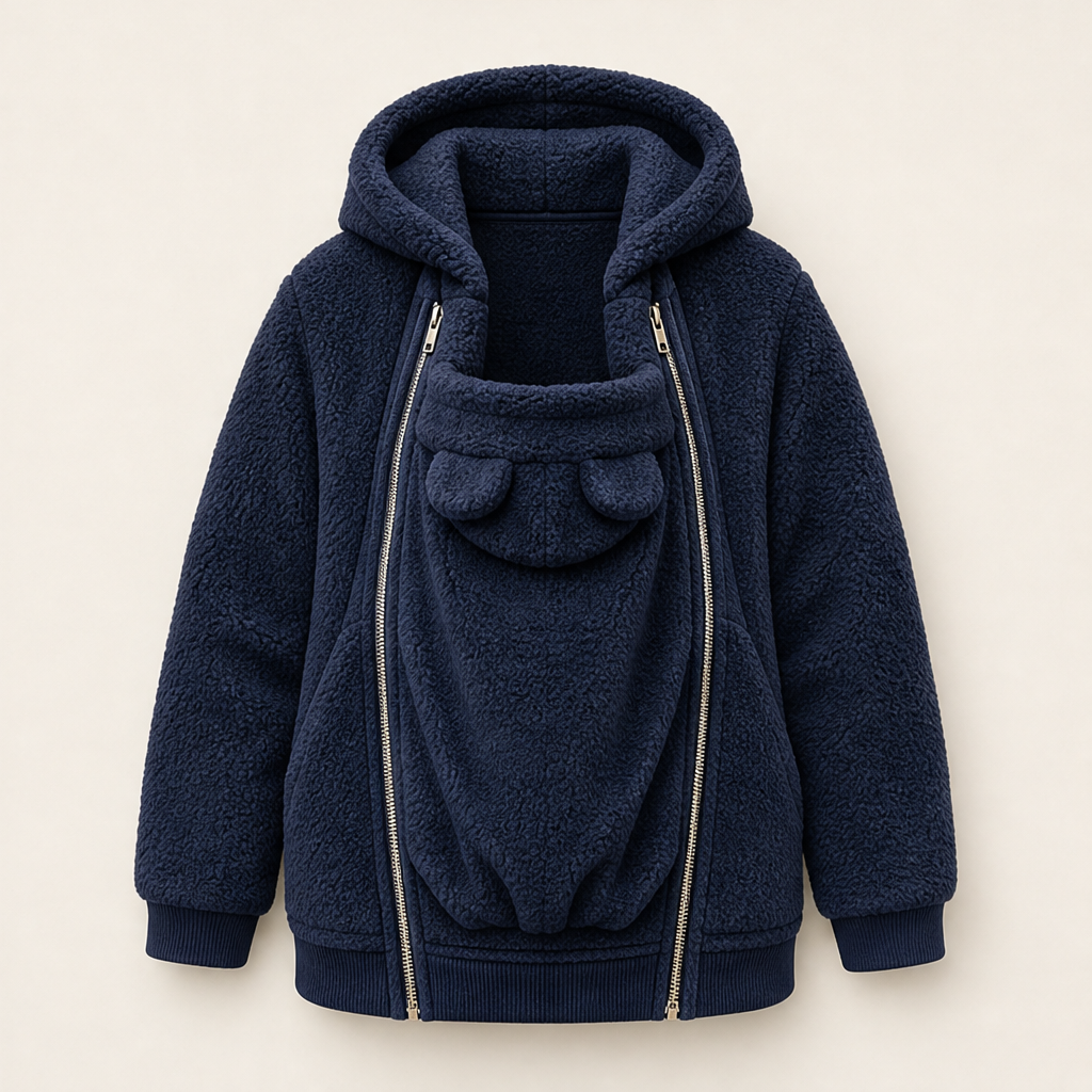 Ellery Babywearing Hoodie – Dual Side Zip Carrier Panel Long Sleeve Navy