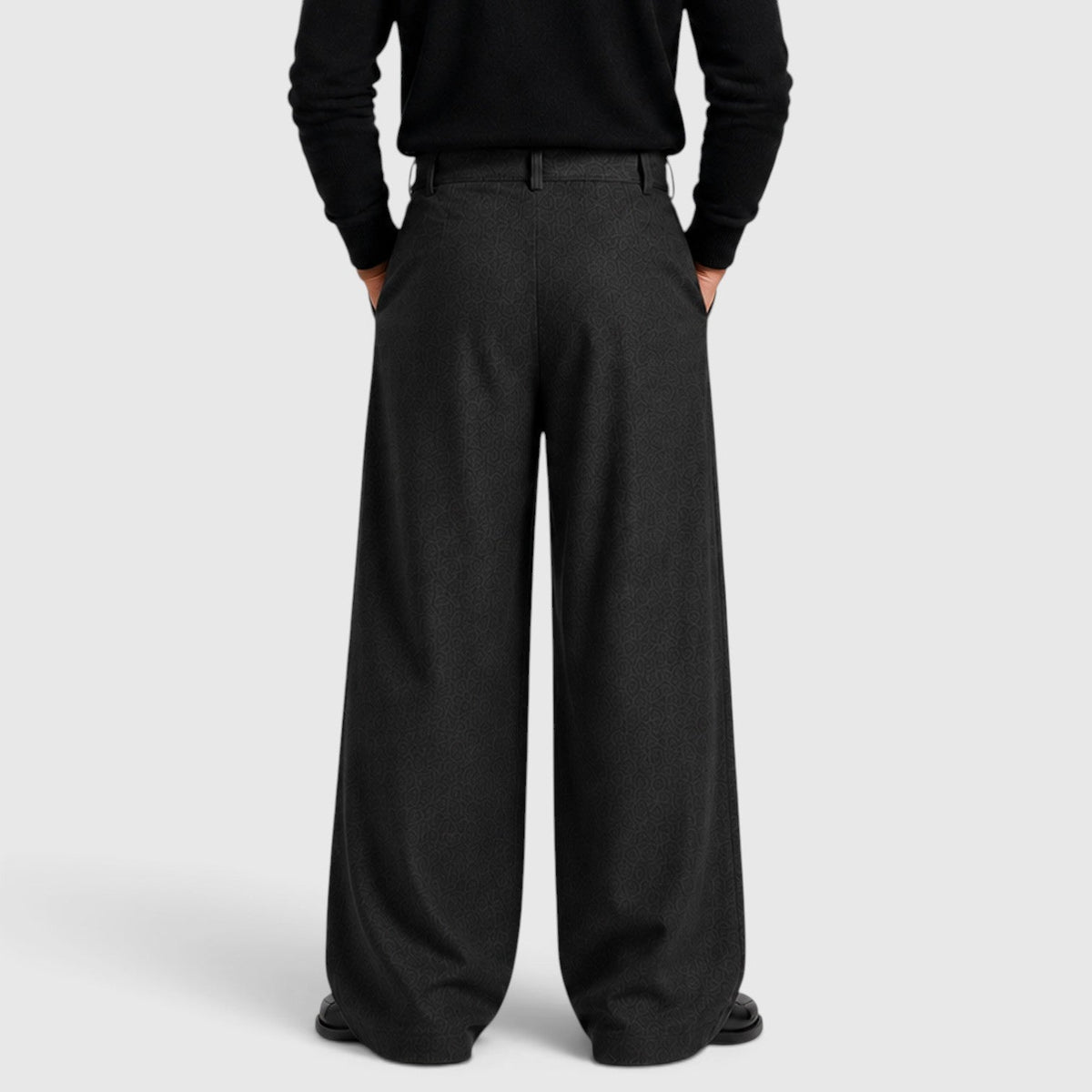 Ellison Belted High-Waist Pleated Trousers – Men's Relaxed Straight Leg Tailored Pants