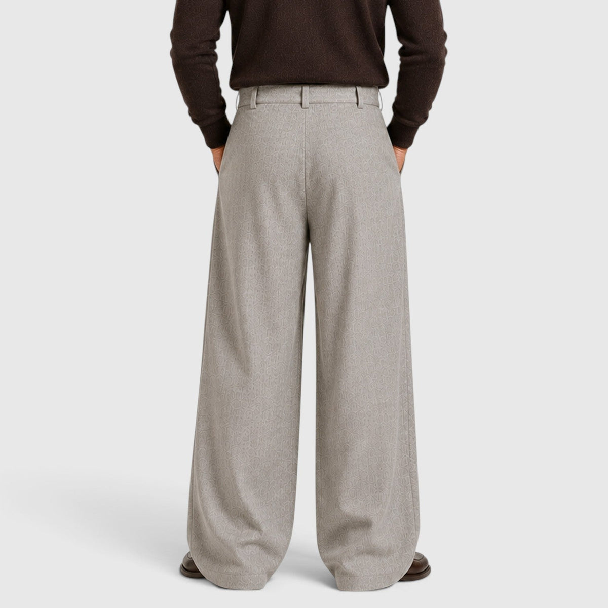 Ellison Belted High-Waist Pleated Trousers – Men's Relaxed Straight Leg Tailored Pants