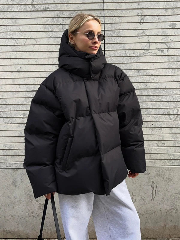 Evelina Hooded Thick Puffer Jacket – Zip-Up Closure Long Sleeve Padded | Dorvelli