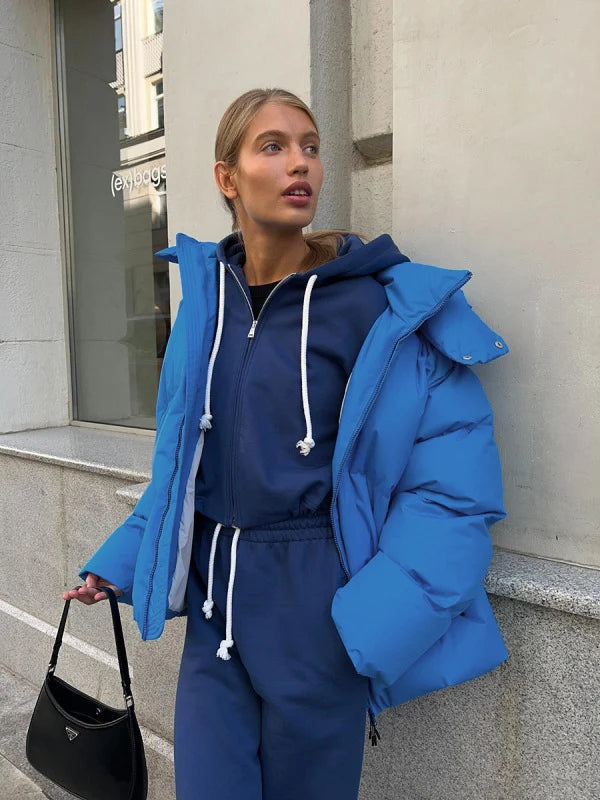 Evelina Hooded Thick Puffer Jacket – Zip-Up Closure Long Sleeve Padded | Dorvelli
