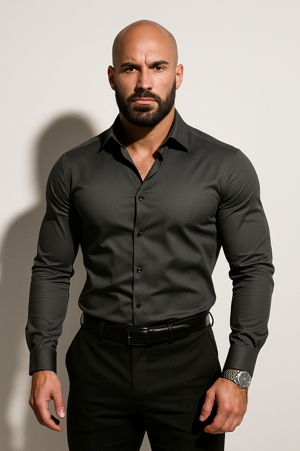 Everett Point Collar Dress Shirt – Dark Grey
