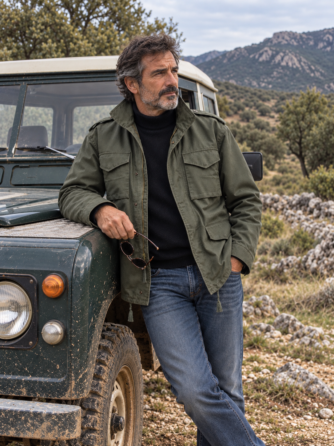 Fitzroy Utility Field Jacket – Stand Collar Four Flap Pockets Drawstring Hem