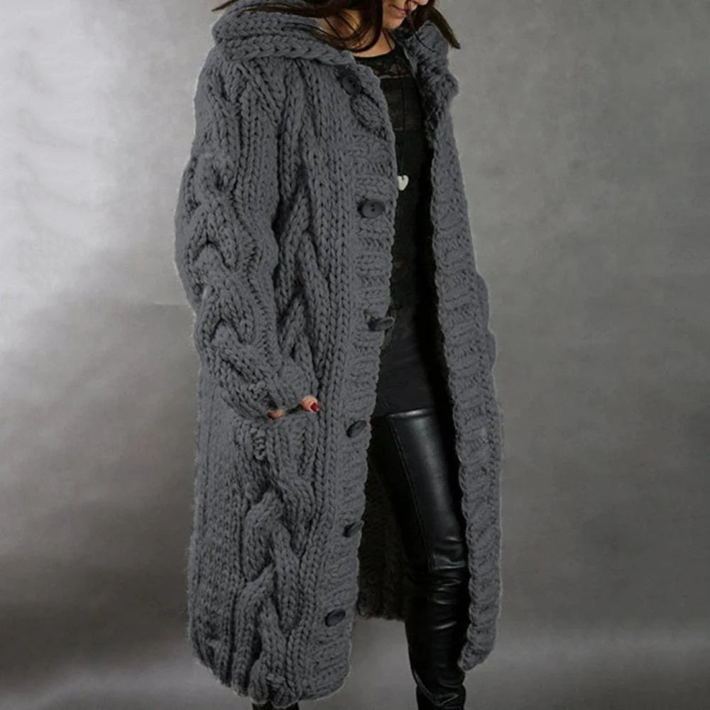 Women's Longline Hooded Cardigan