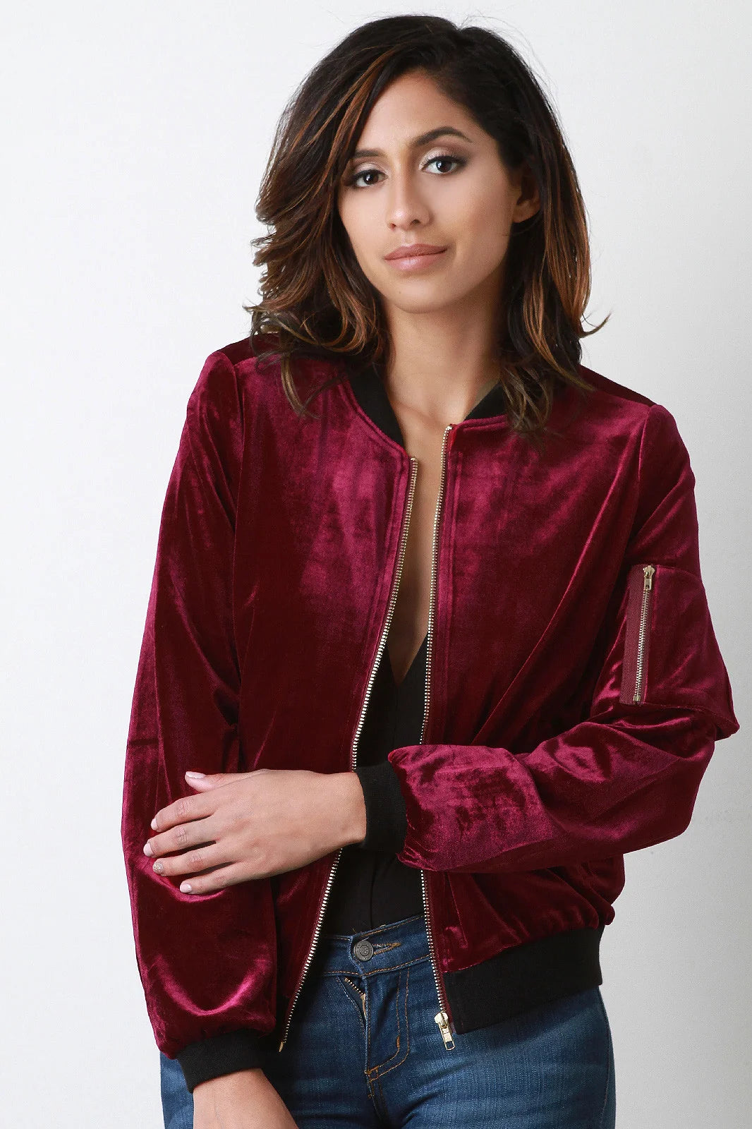 Giselle Regular Fit Bomber Jacket – Long Sleeves Tailored Outerwear Panels | Dorvelli