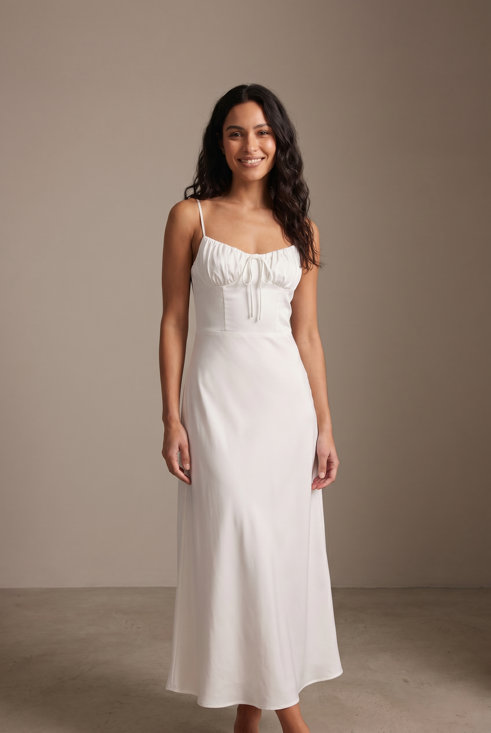 Dorvelli Maxi Dress in White – front