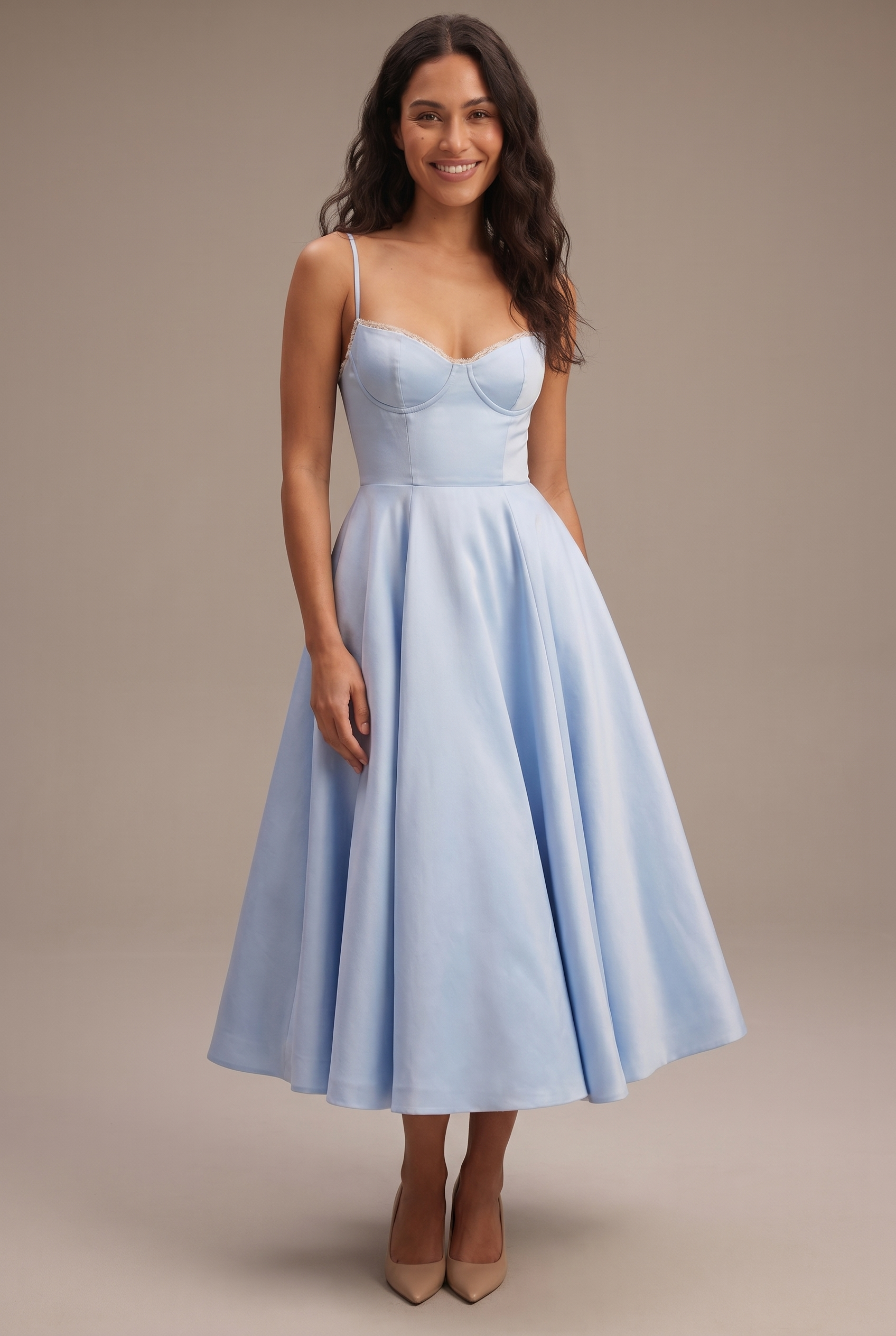 Dorvelli Bustier Midi Dress in Blue