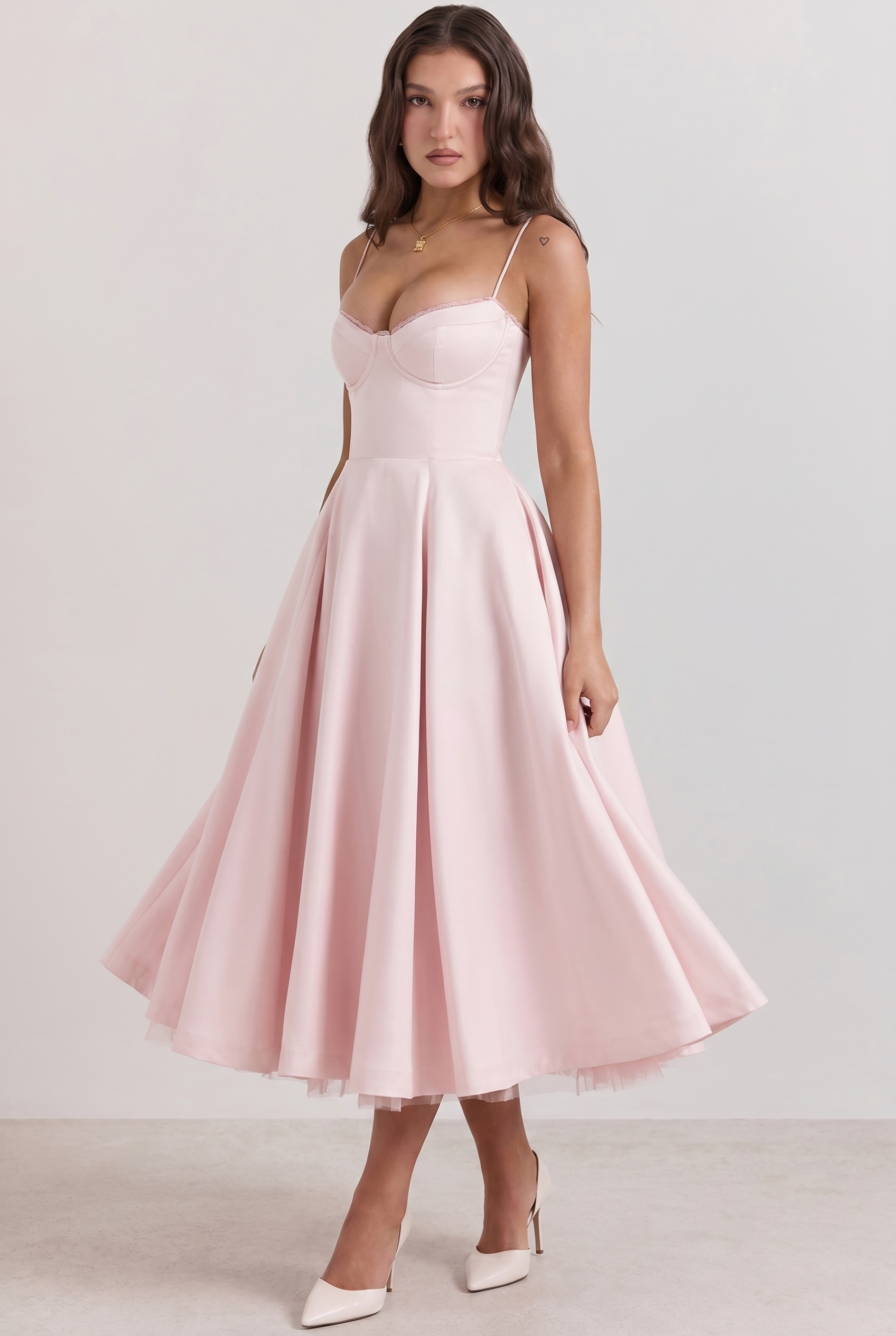 Dorvelli Bustier Midi Dress in Pink