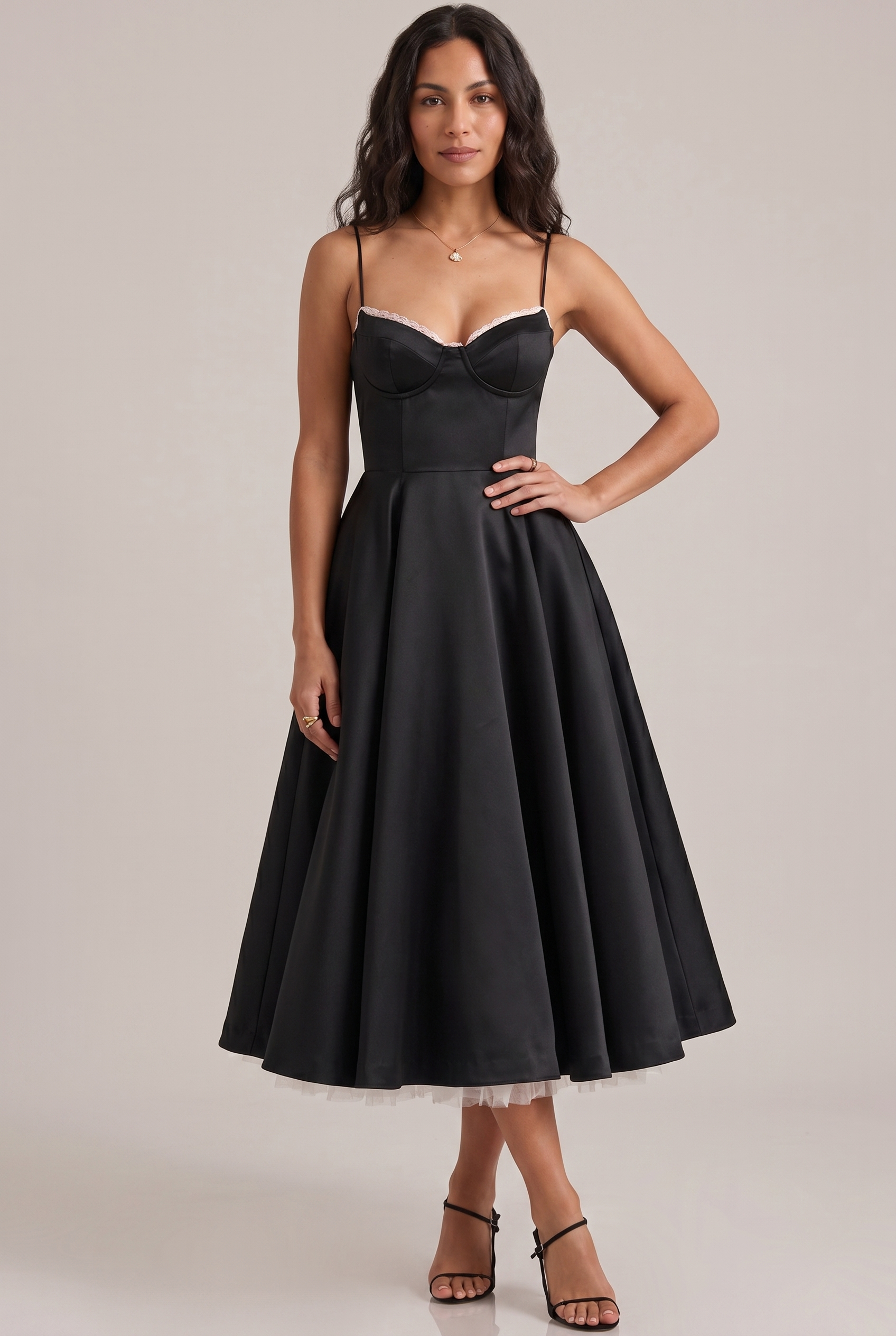 Dorvelli Bustier Midi Dress in Black