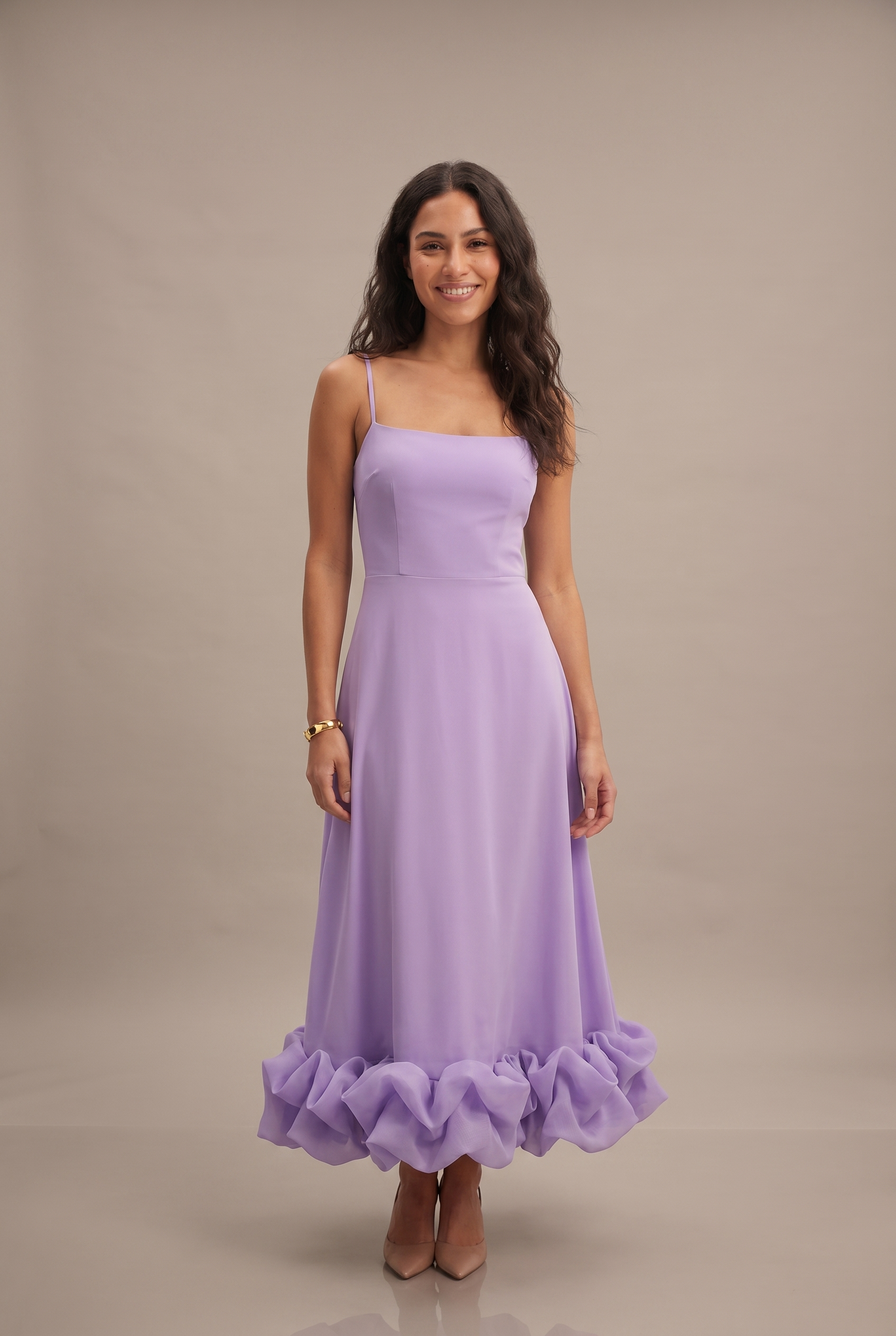 Dorvelli Ruffle-Hem Midi in Purple