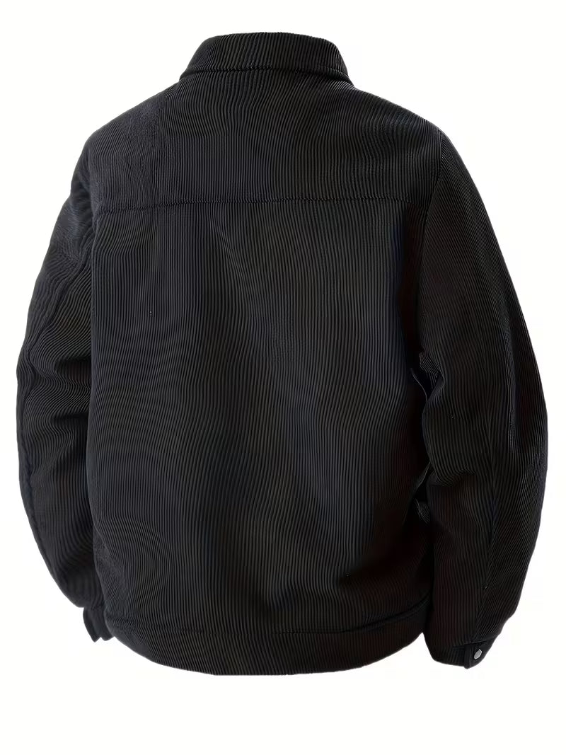 Hollis Corduroy Jacket – Classic Collar Flap Pockets Long Sleeve