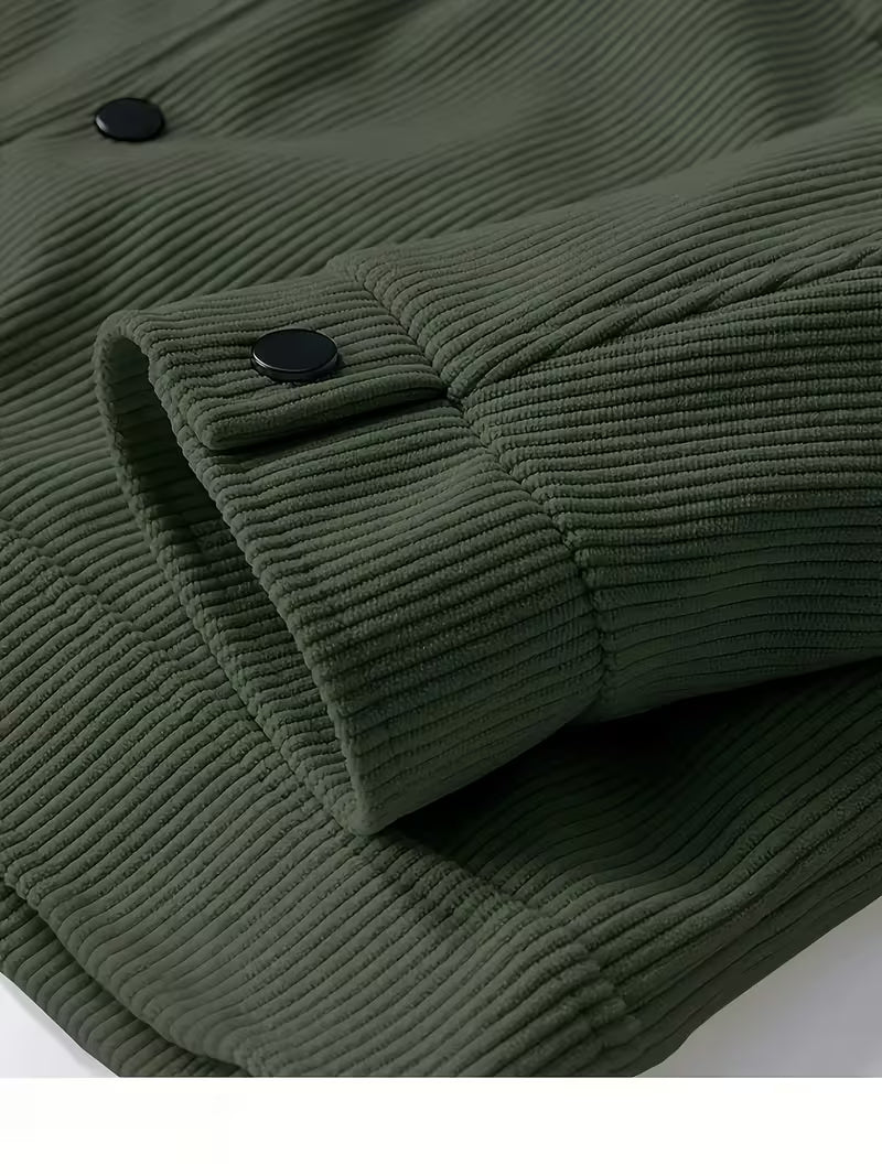 Hollis Corduroy Jacket – Classic Collar Flap Pockets Long Sleeve