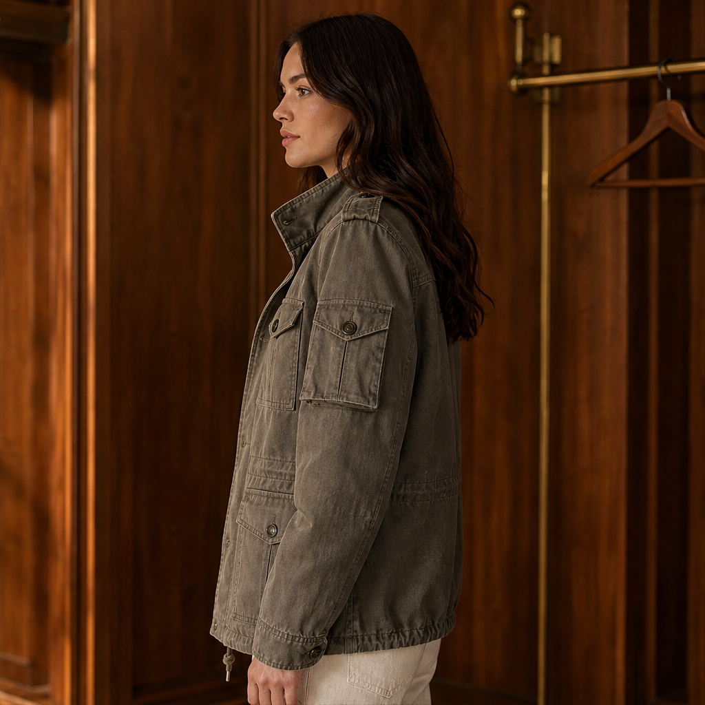 Holloway Field Jacket – Multi-Pocket Utility Zip Stand Collar