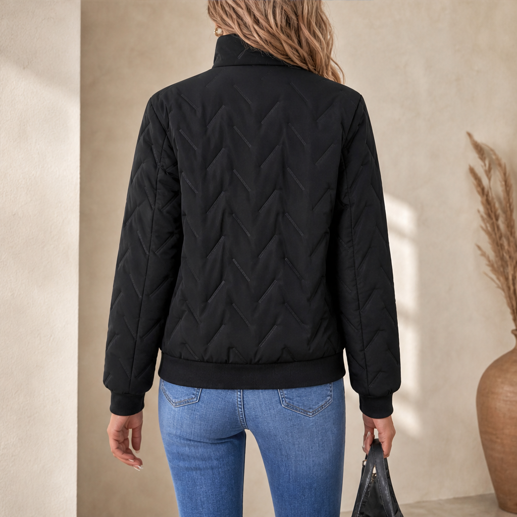 Corvina Quilted Jacket – High Neck Zip-Up Padded Side Pockets
