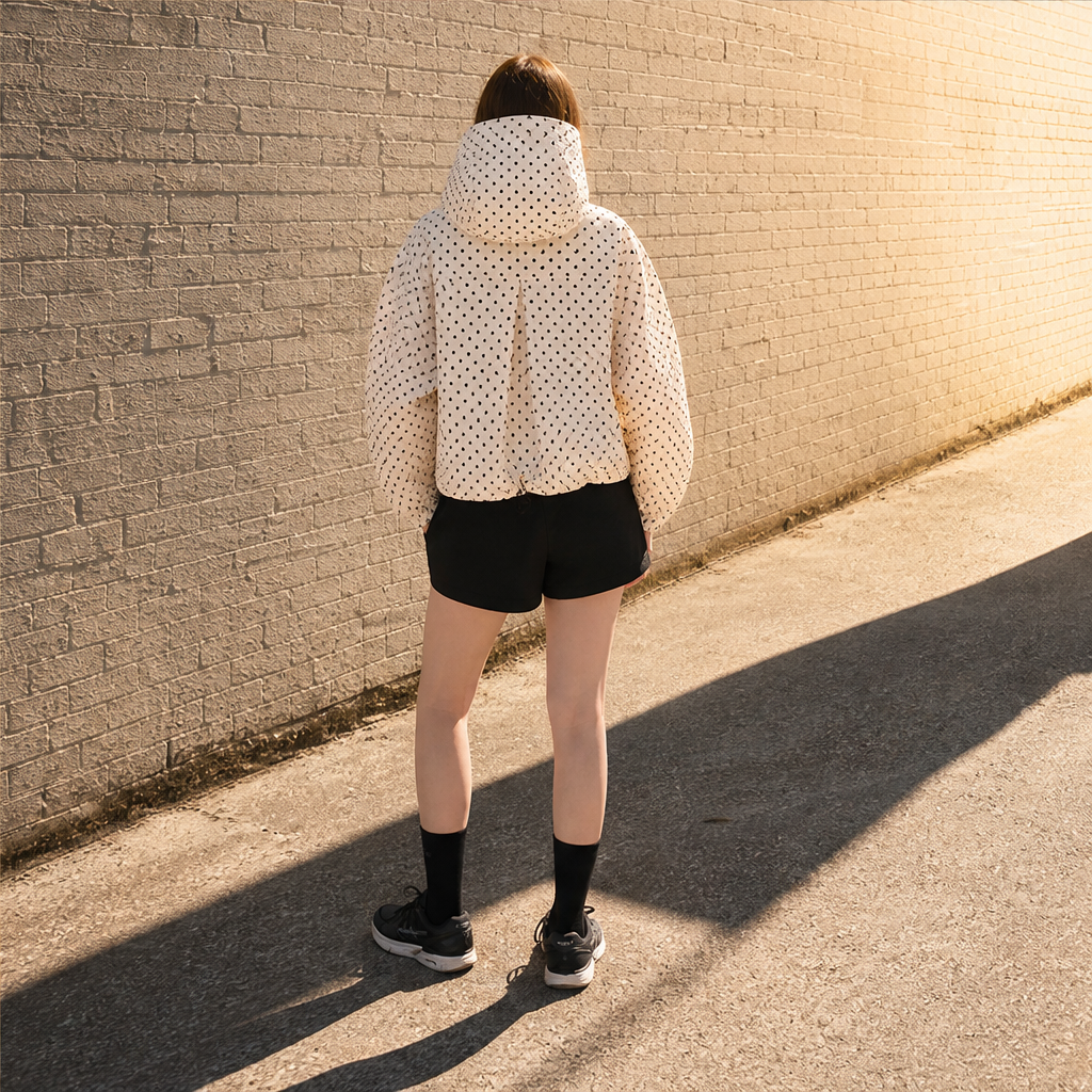 Marisol Hooded Rain Jacket – Short Oversized Balloon Hem