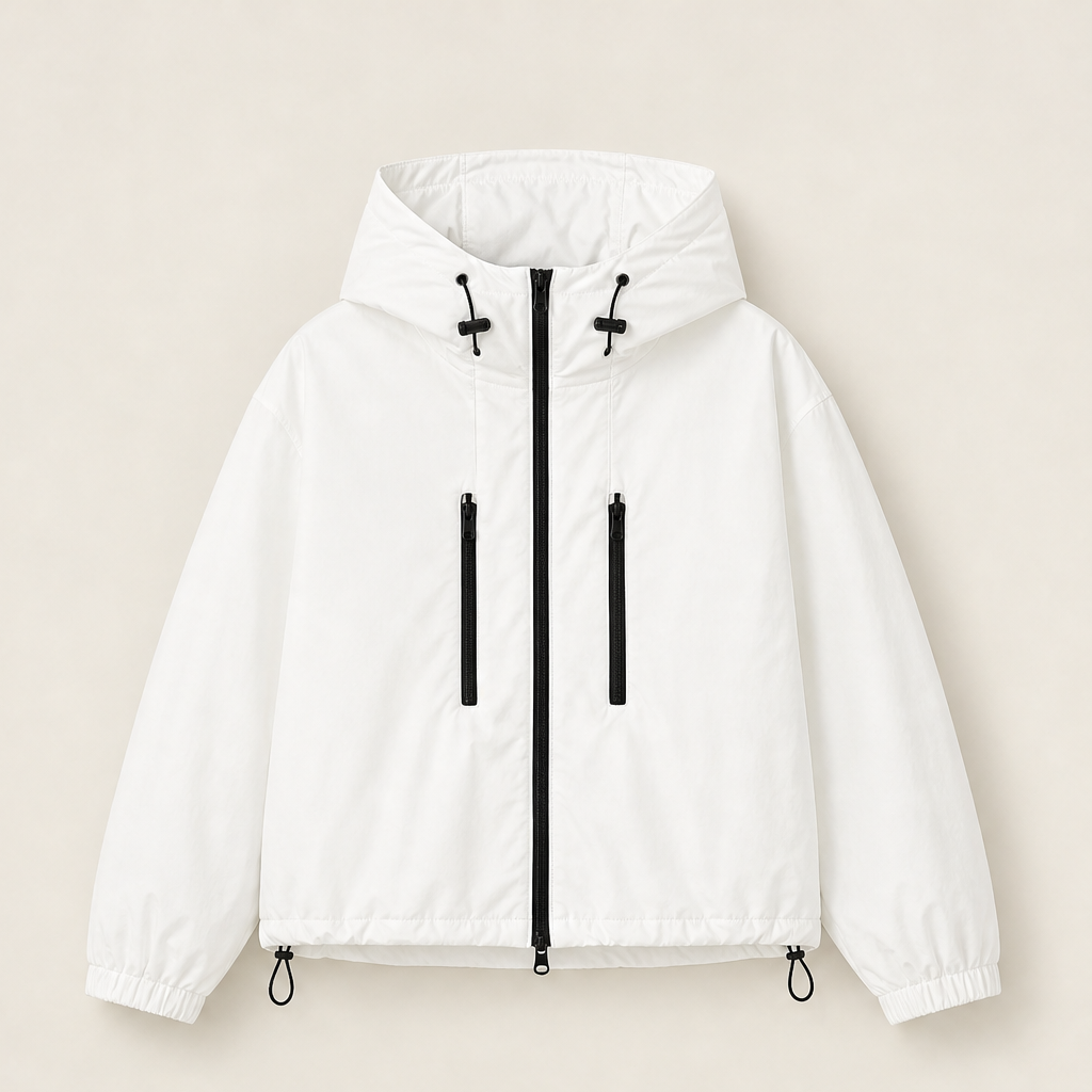 Marisol Hooded Rain Jacket – Short Oversized Balloon Hem