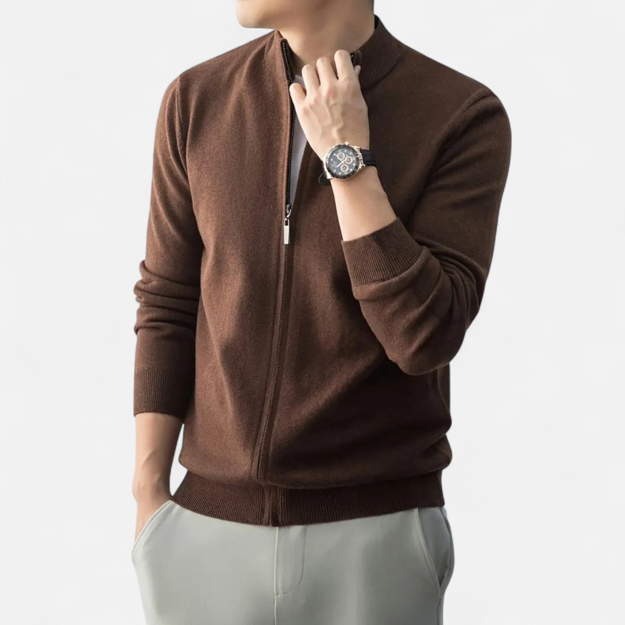 Dorvelli | Men’s Full-Zip Sweater – Heritage Wool Blend