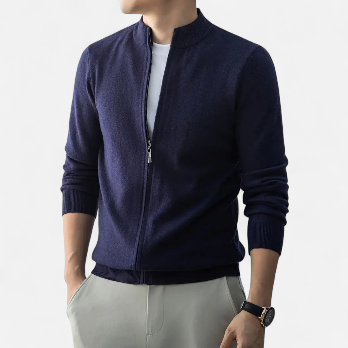 Dorvelli | Men’s Full-Zip Sweater – Heritage Wool Blend