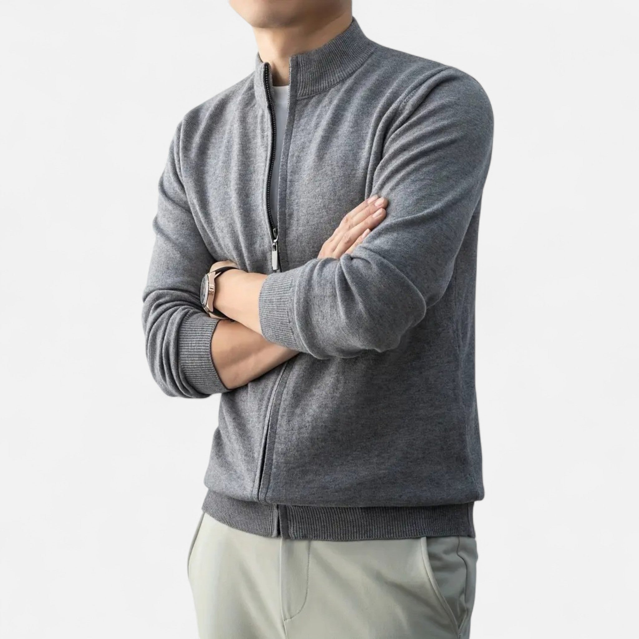 Dorvelli | Men’s Full-Zip Sweater – Heritage Wool Blend