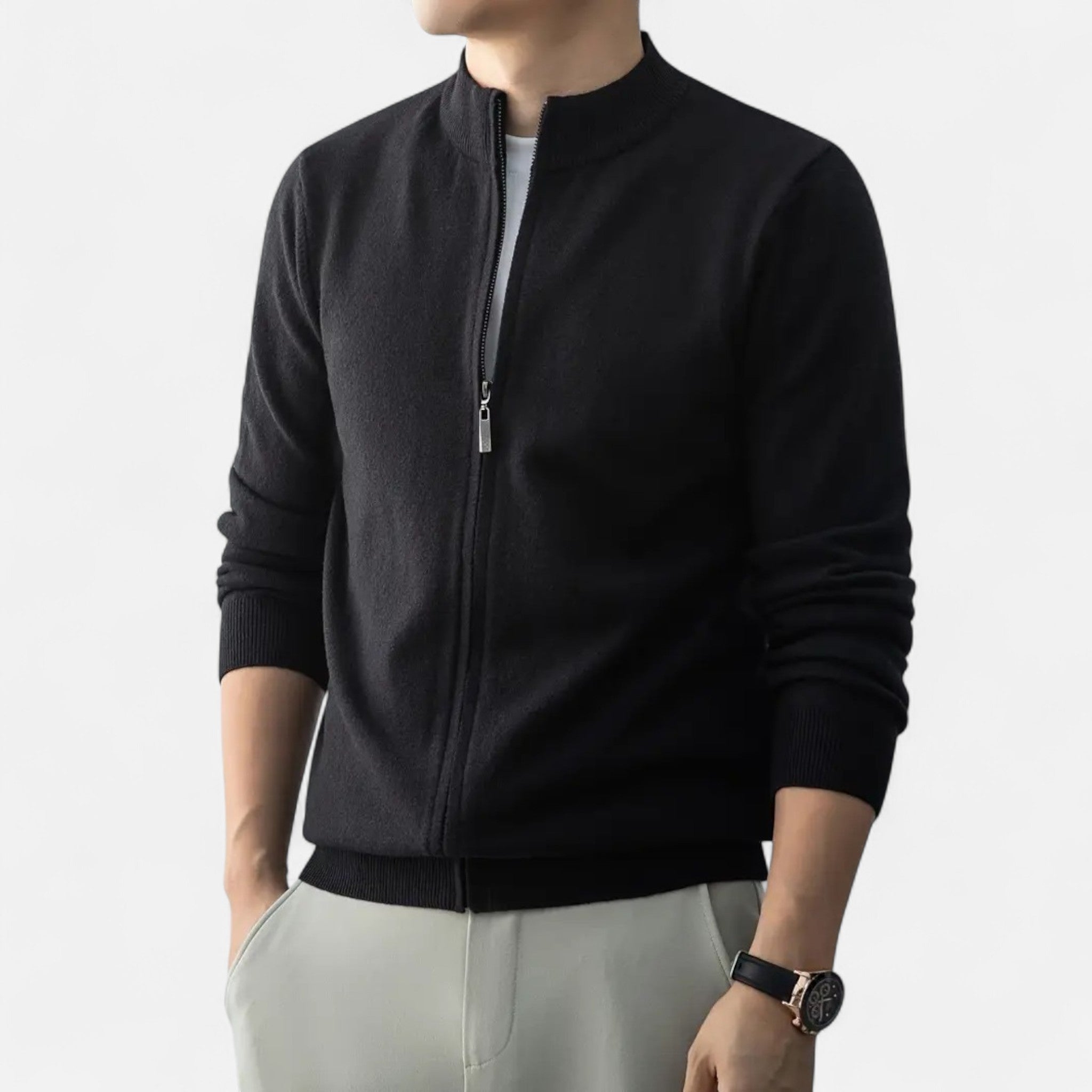 Dorvelli | Men’s Full-Zip Sweater – Heritage Wool Blend