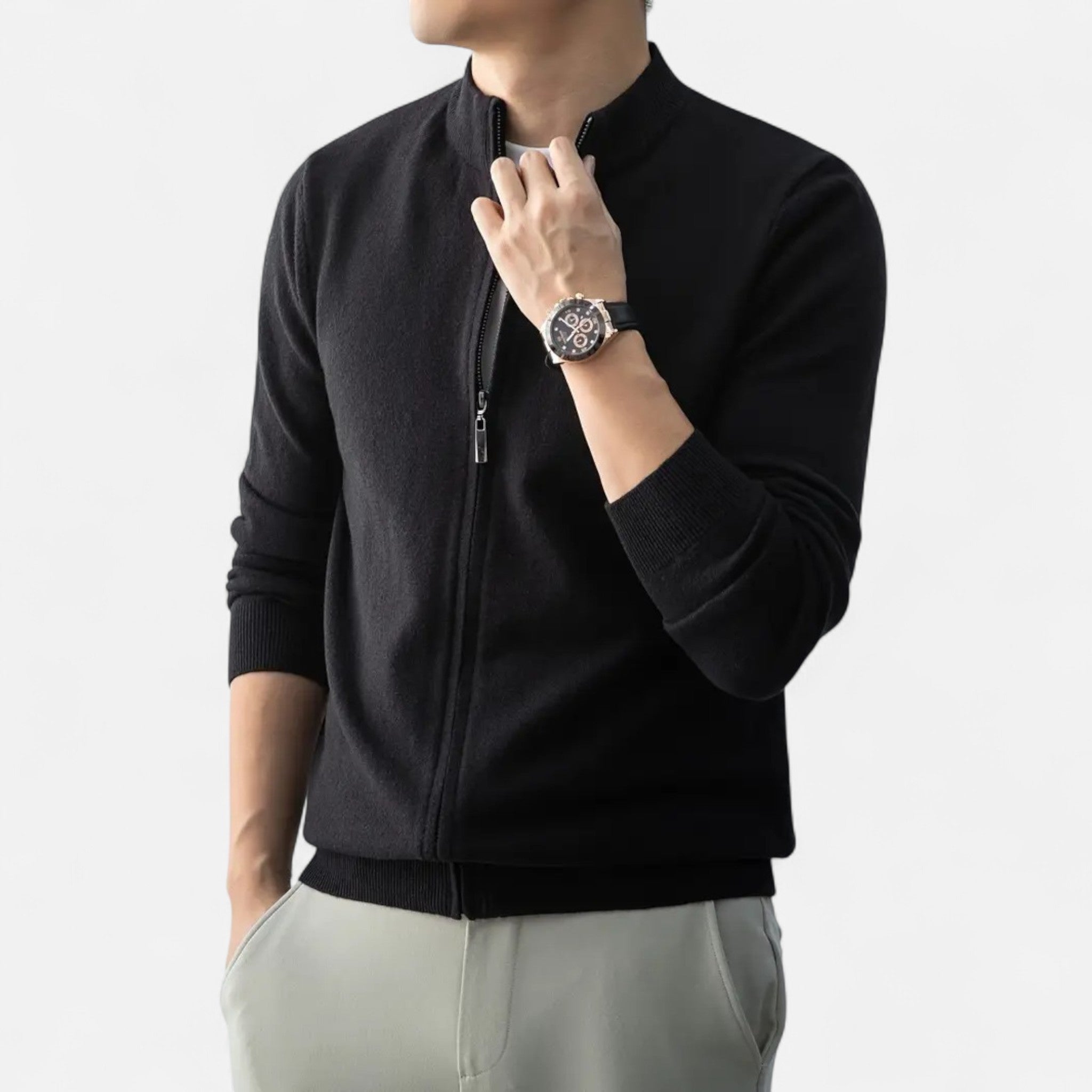 Dorvelli | Men’s Full-Zip Sweater – Heritage Wool Blend