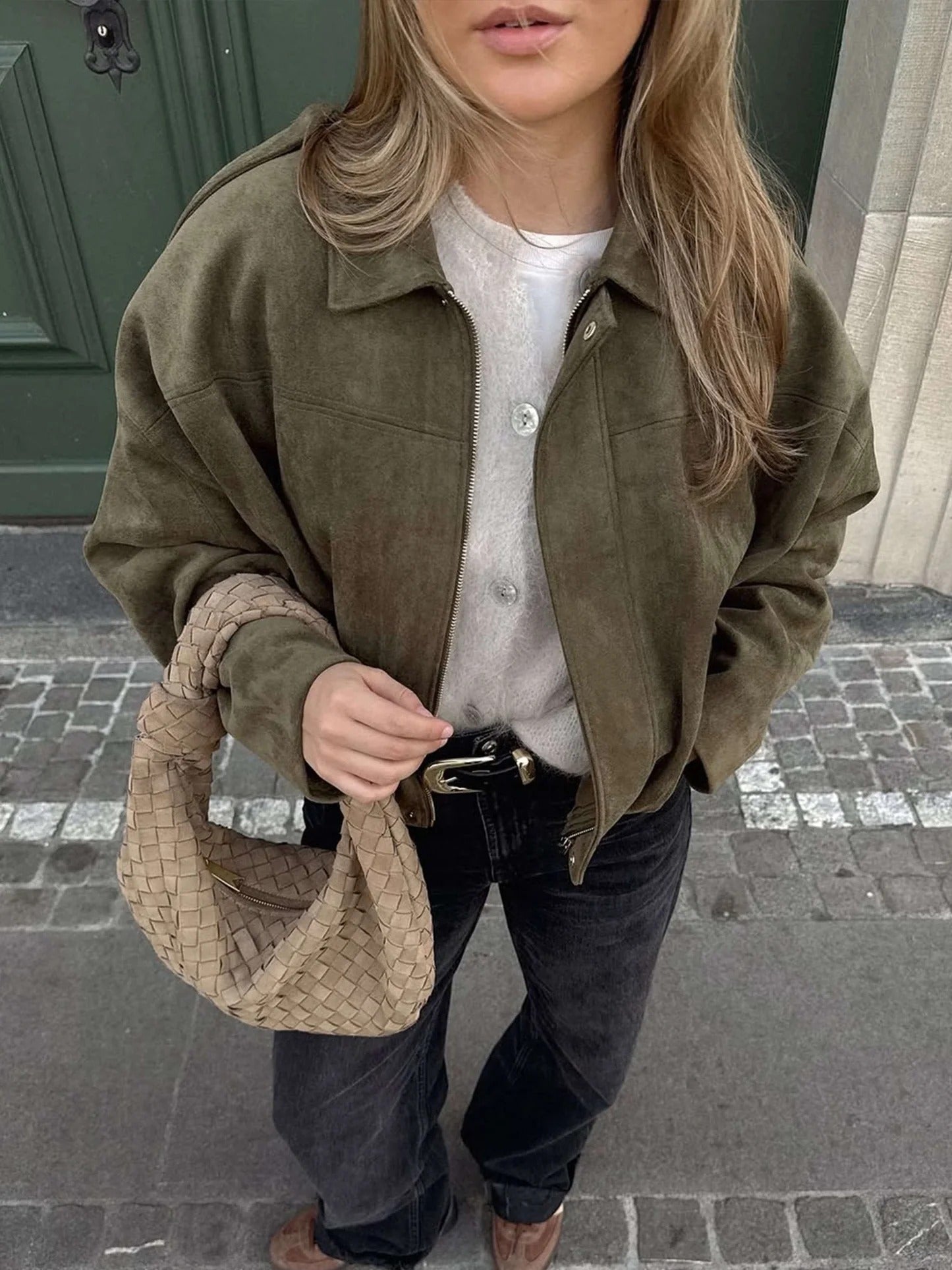 Women's Cropped Bomber Jacket