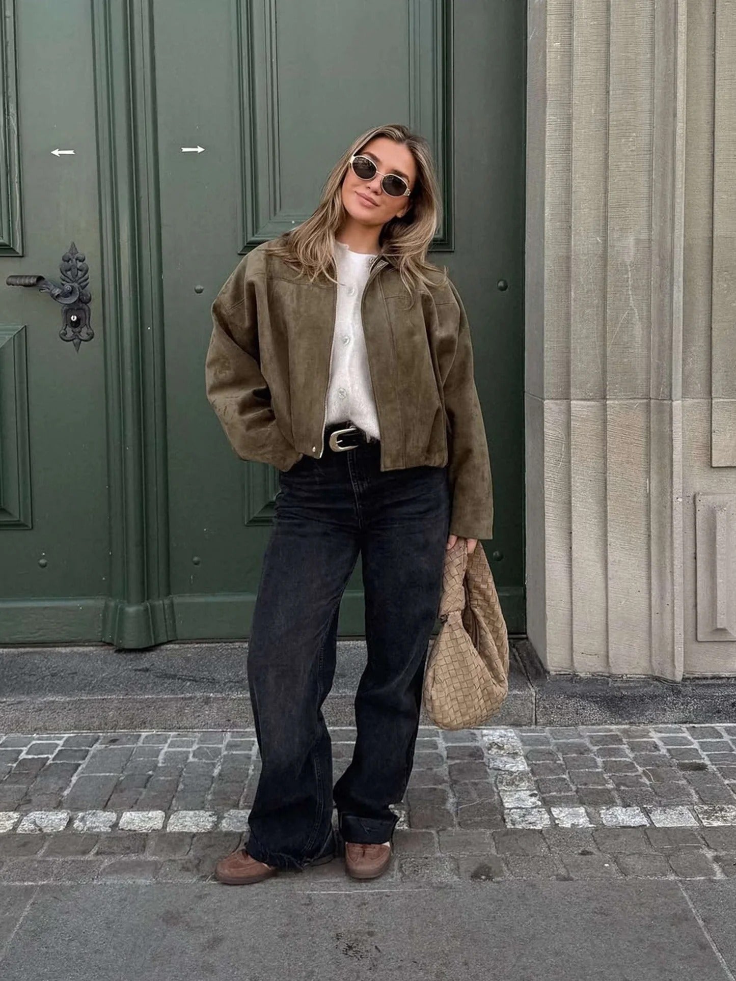Women's Cropped Bomber Jacket