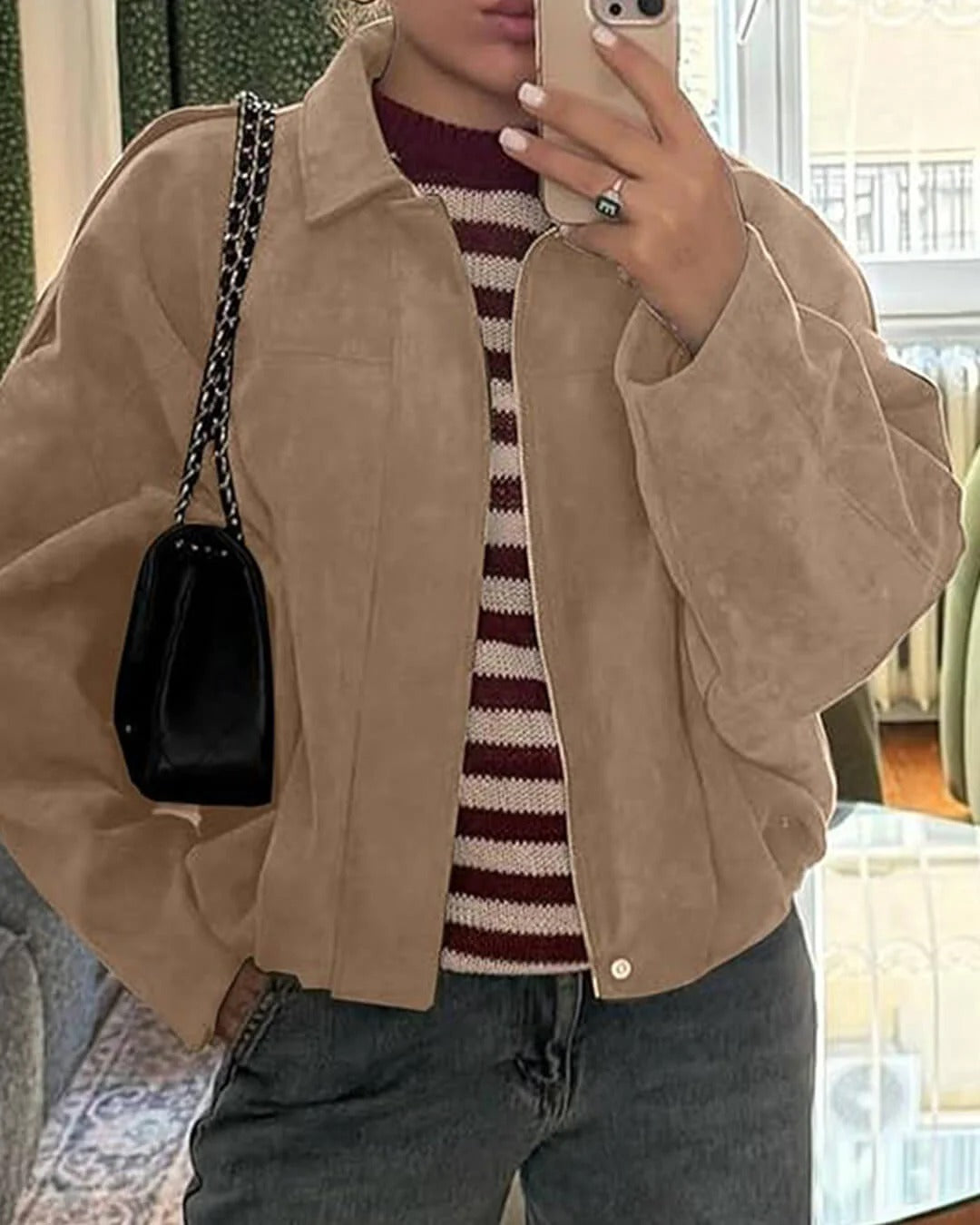 Women's Cropped Bomber Jacket