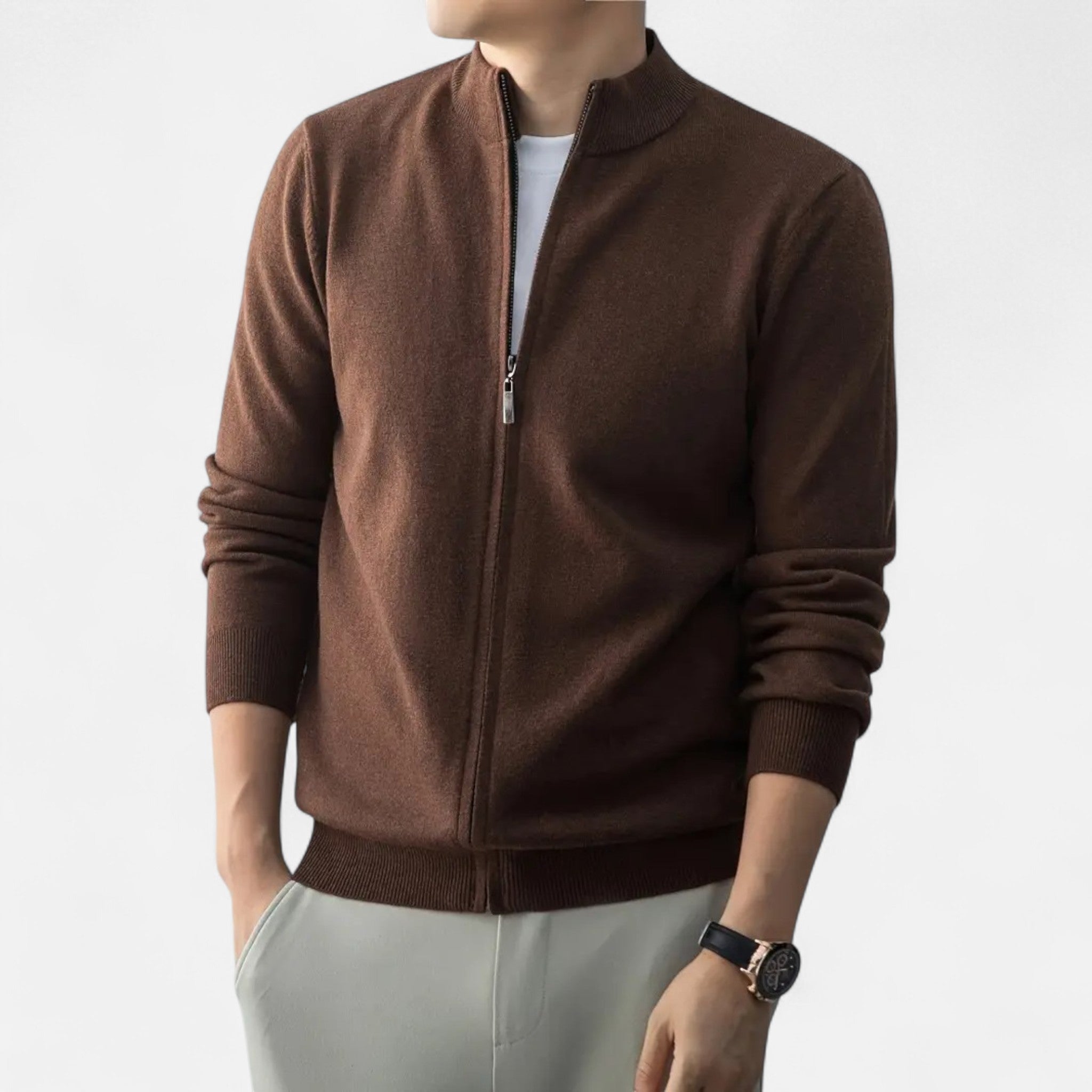 Dorvelli | Men’s Full-Zip Sweater – Heritage Wool Blend
