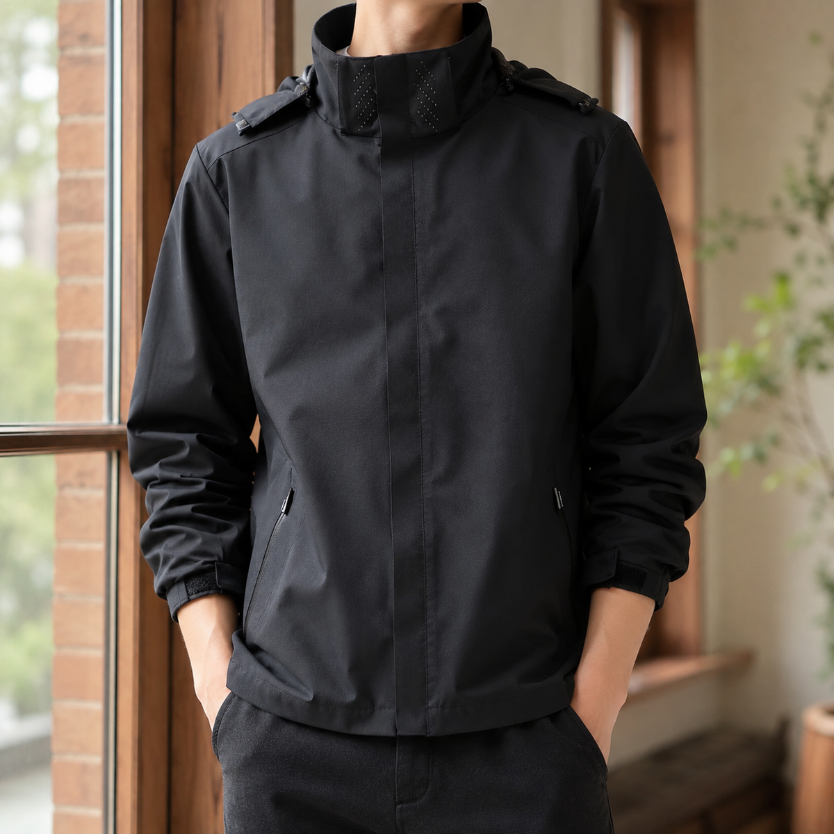 Dorvelli | Men's Hooded Jacket – Straight Cut Zip Front