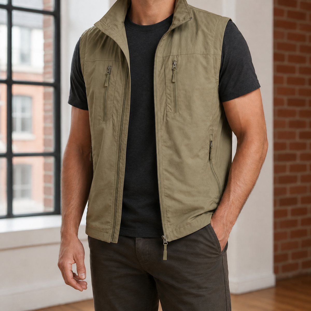 Dorvelli | Men's Gilet – Utility Stand Collar Zip