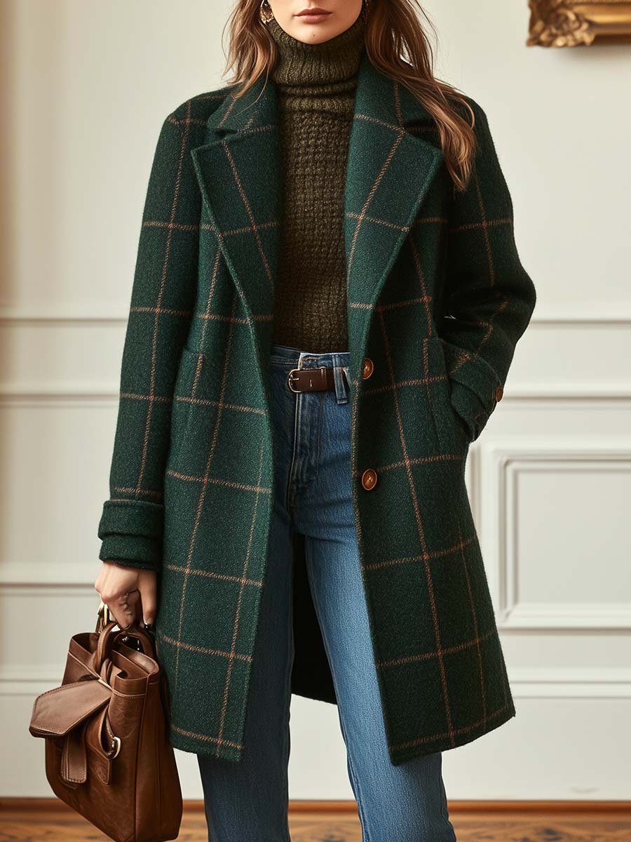Women's Checked Coat