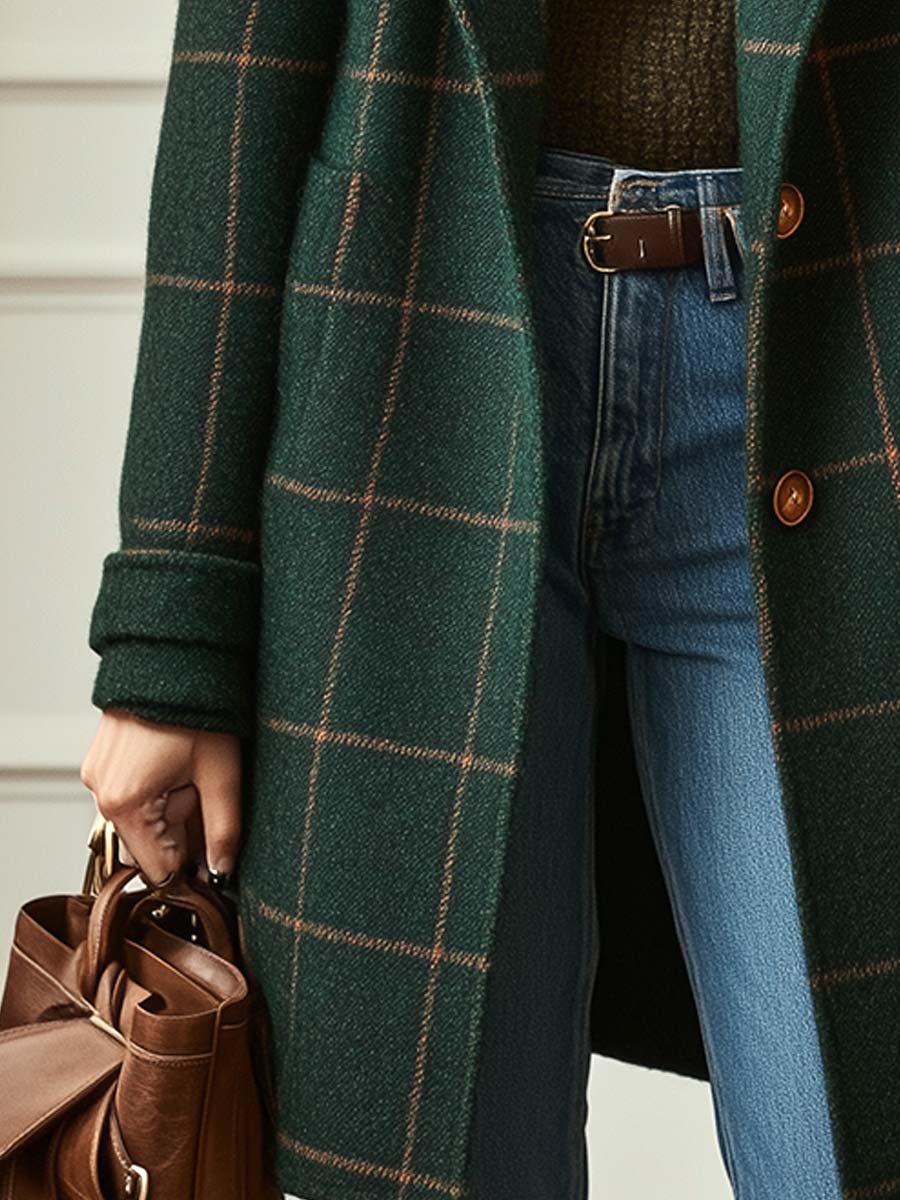 Women's Checked Coat