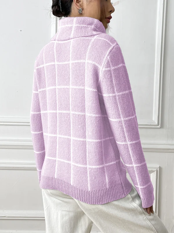 Juliana Check Turtleneck Knit Jumper