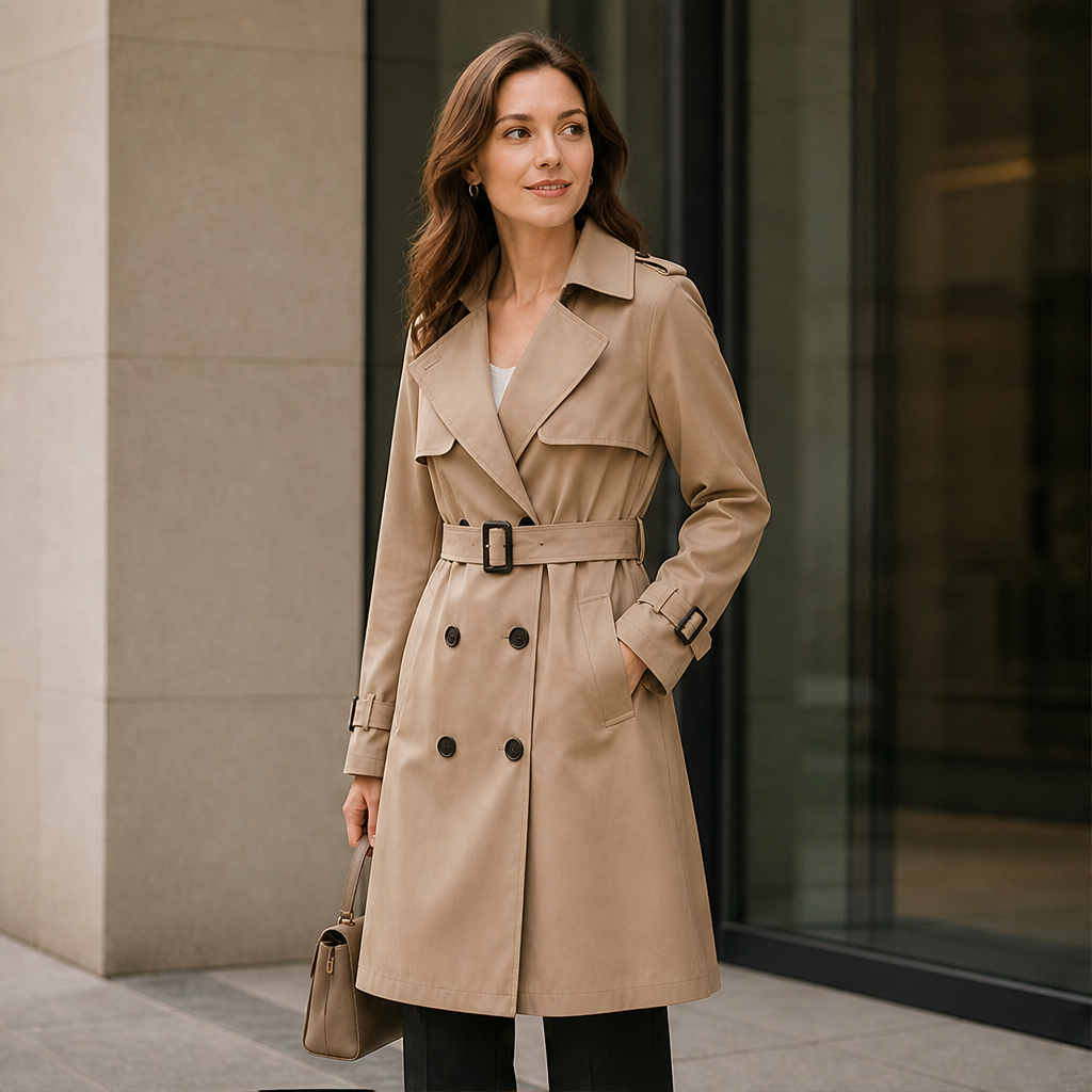 Dorvelli | Kensington Belted Trench Coat – Storm Flap Epaulette Double-Breasted