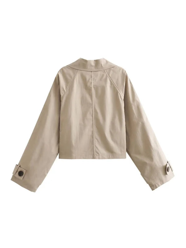 Leonie Notch Lapel Double-Breasted Cropped Jacket