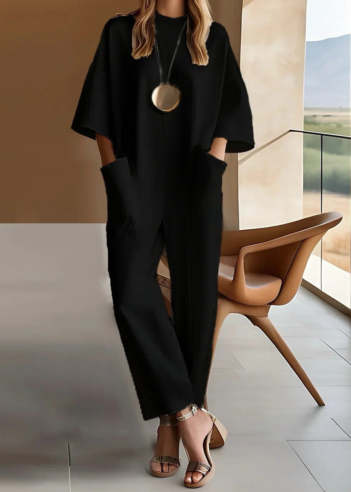 Leontine Tailored Jumpsuit – Black