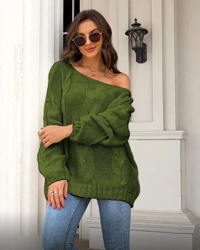 Lucinda Knit Chunky Cable Jumper – Regular Fit Long Sleeve Autumn Winter | Dorvelli