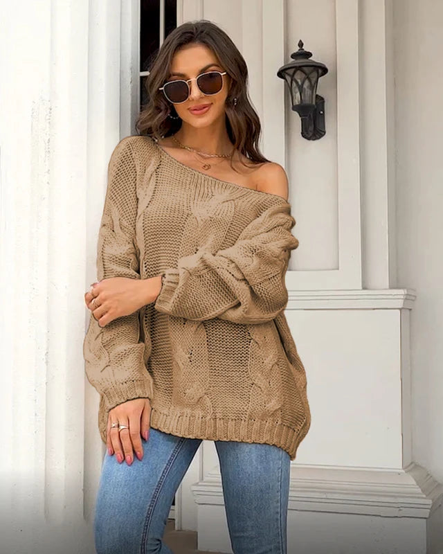 Lucinda Knit Chunky Cable Jumper – Regular Fit Long Sleeve Autumn Winter | Dorvelli