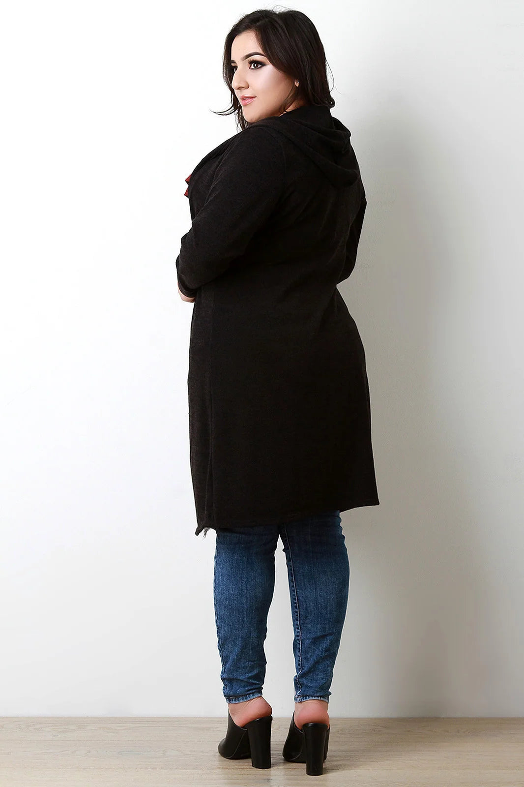 Lydia Knit Open Front Hooded Longline Cardigan – Regular Fit Long Sleeves | Dorvelli