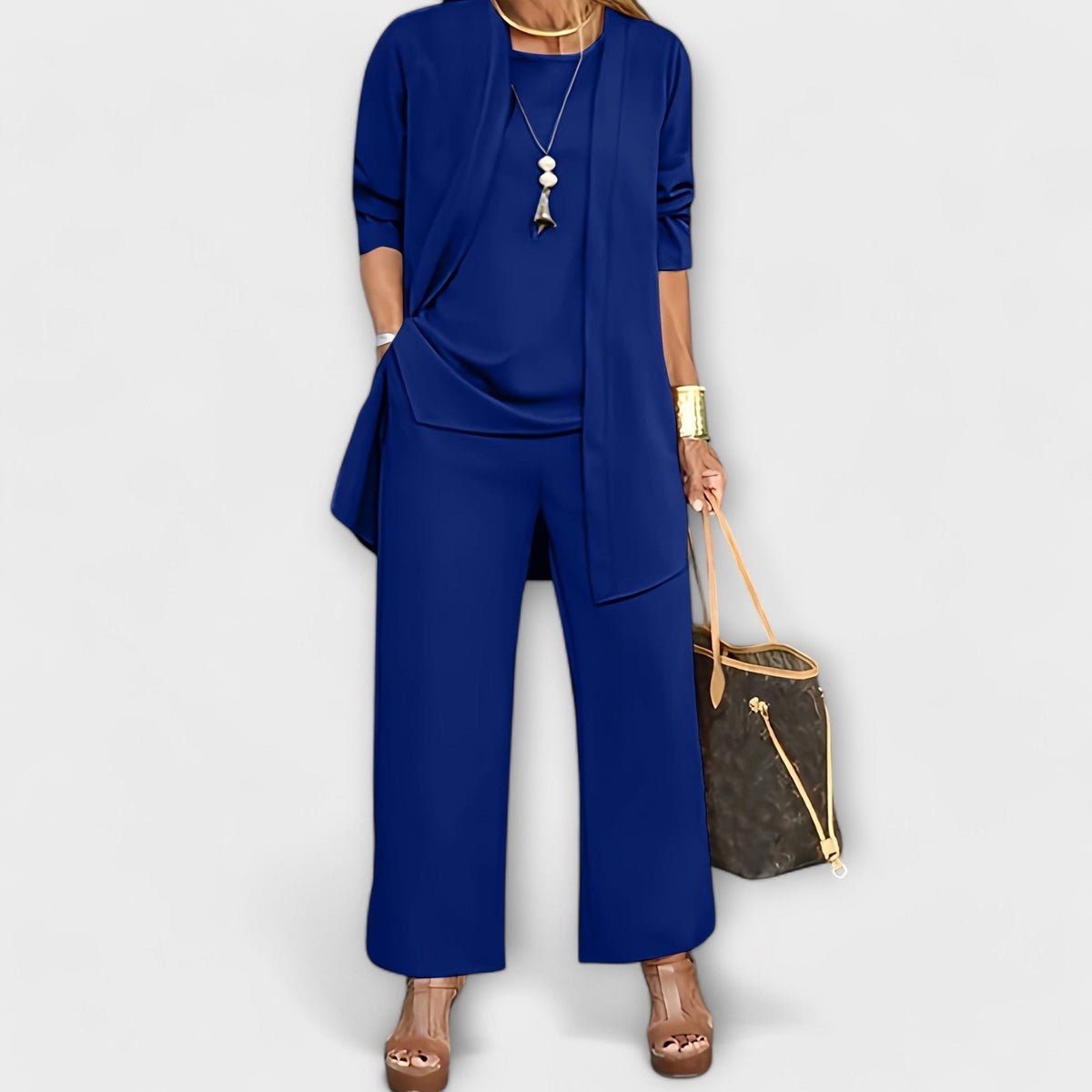 Mariela Three-Piece Co-Ord Set – Blue