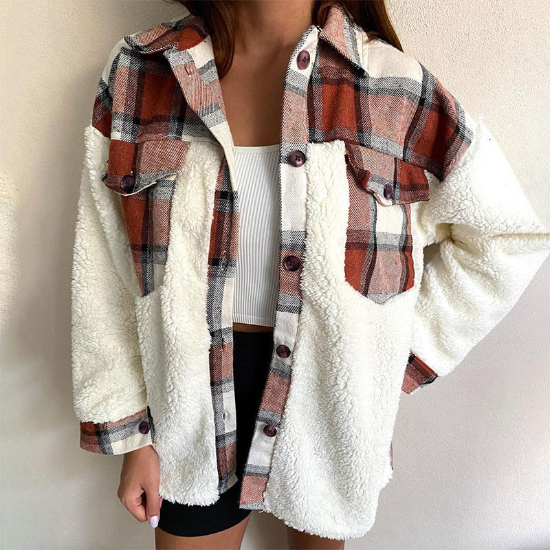 Marlowe Patchwork Shacket – Brown Check
