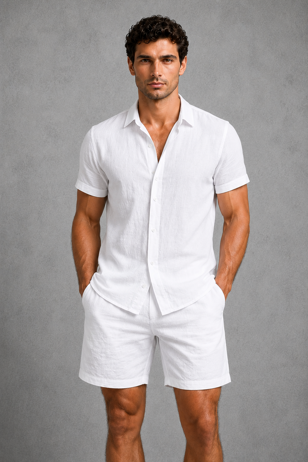 Dorvelli | Men's Two-Piece Set – Linen Blend Tailored Co-ord