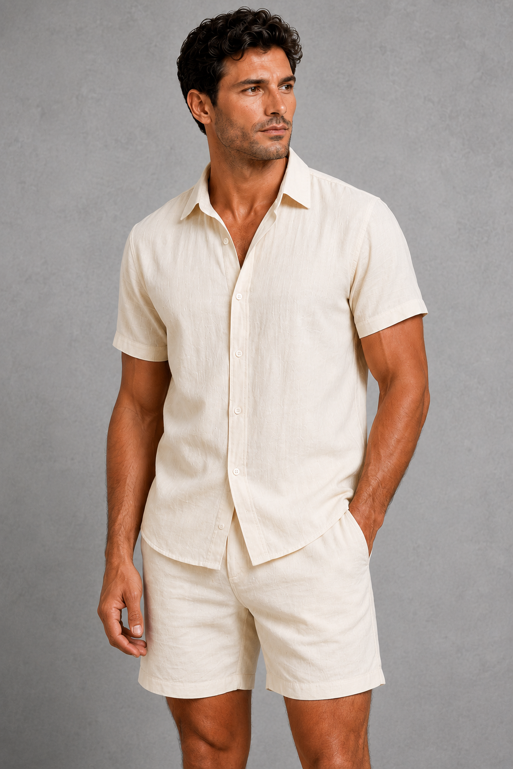 Dorvelli | Men's Two-Piece Set – Linen Blend Tailored Co-ord