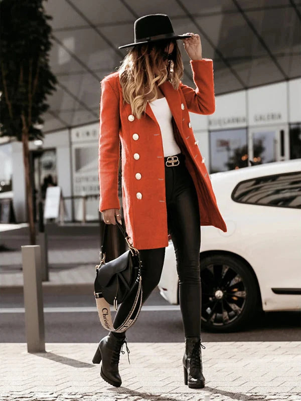 Romilly Double-Breasted Pea Coat – Regular Fit Long Sleeves Buttoned Front | Dorvelli