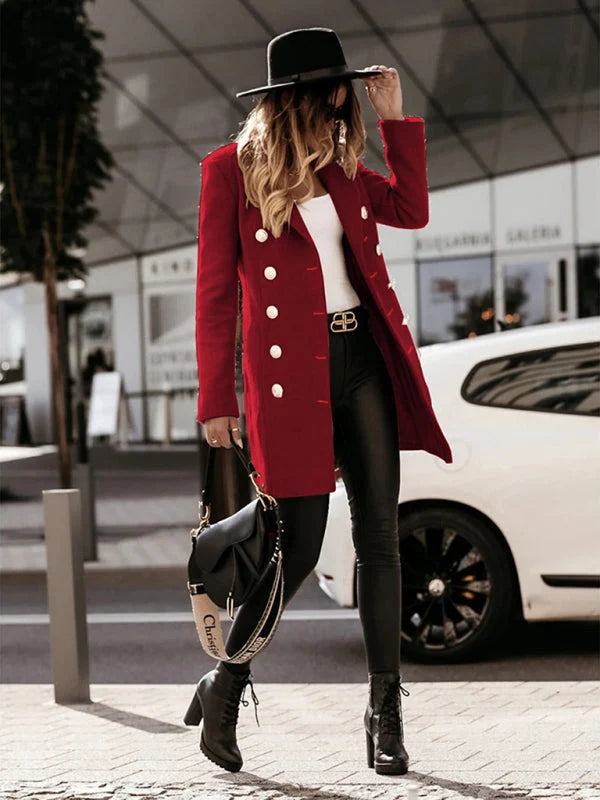 Romilly Double-Breasted Pea Coat – Regular Fit Long Sleeves Buttoned Front | Dorvelli