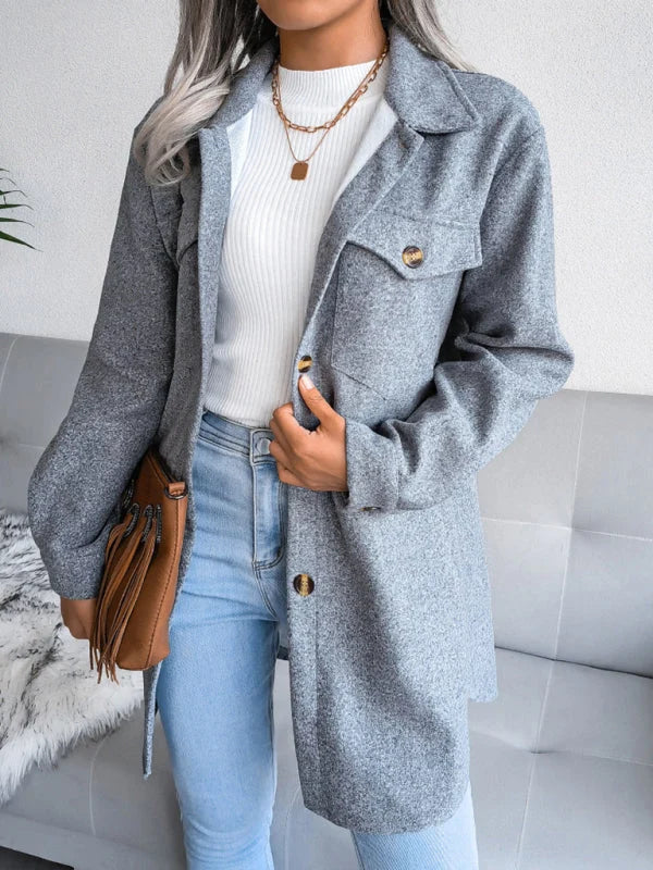 Romilly Plush Belted Long Overcoat