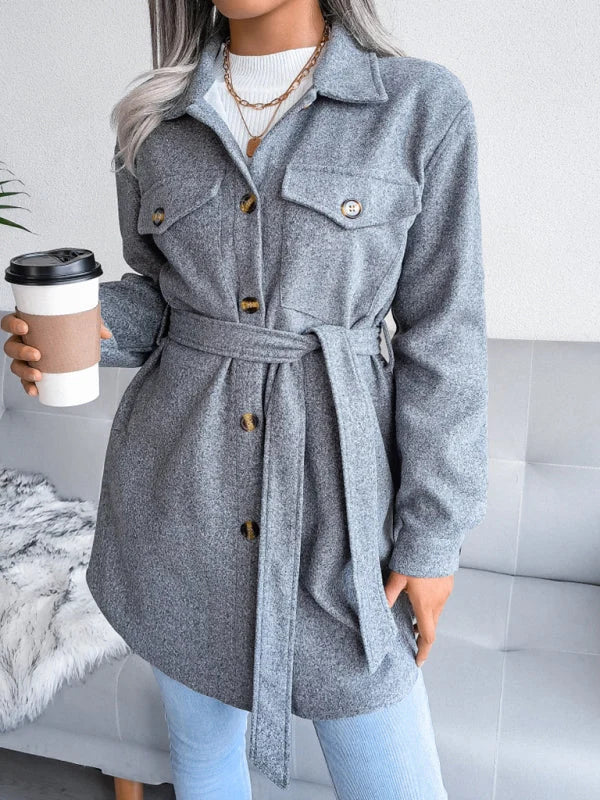 Romilly Plush Belted Long Overcoat
