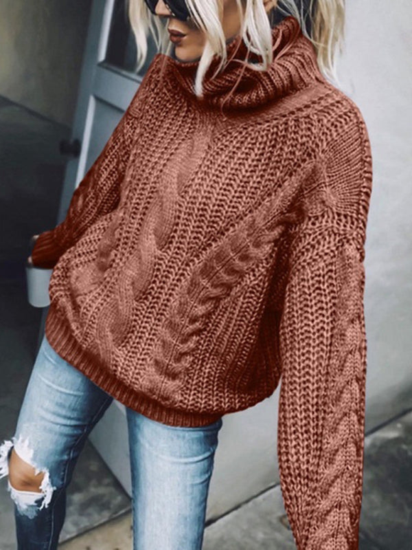 Rosalba Chunky Cable Knit Roll Neck Jumper
