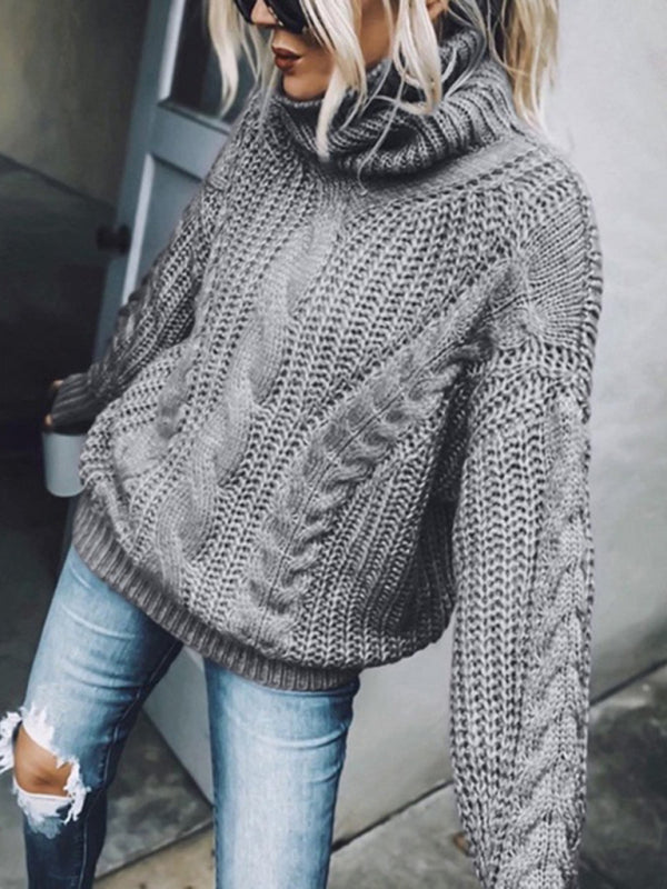 Rosalba Chunky Cable Knit Roll Neck Jumper